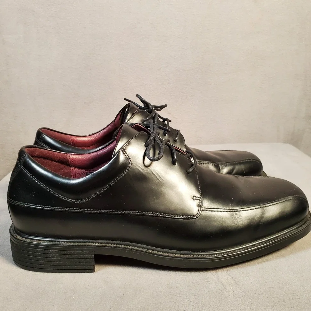 Rockport Oxford Shoes Mens 10.5W‎ Black Leather Walk Dry Waterproof APM11491